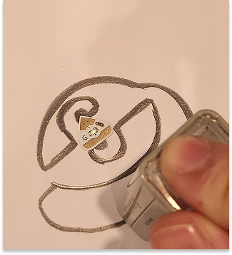 Artistic graphite circuit, barley noticeable