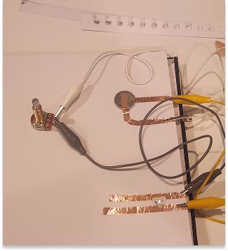 The Circuit is completed by attactching negative side of LED to the ground prong of the pot