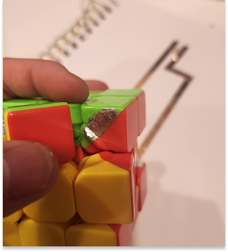 Each piece is connected to the other piece by a circuit