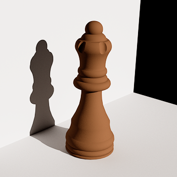 Fully rendered module of chess piece