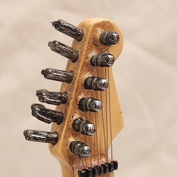 Close-up of guitar headstock