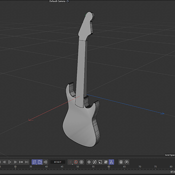 Spline of guitar parts that was extruded