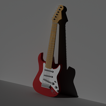 Fully rendered model of guitar
