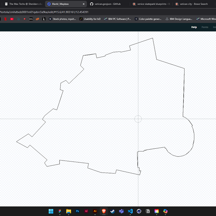 Used the boarder outline to seperate Vatican City from Italy
