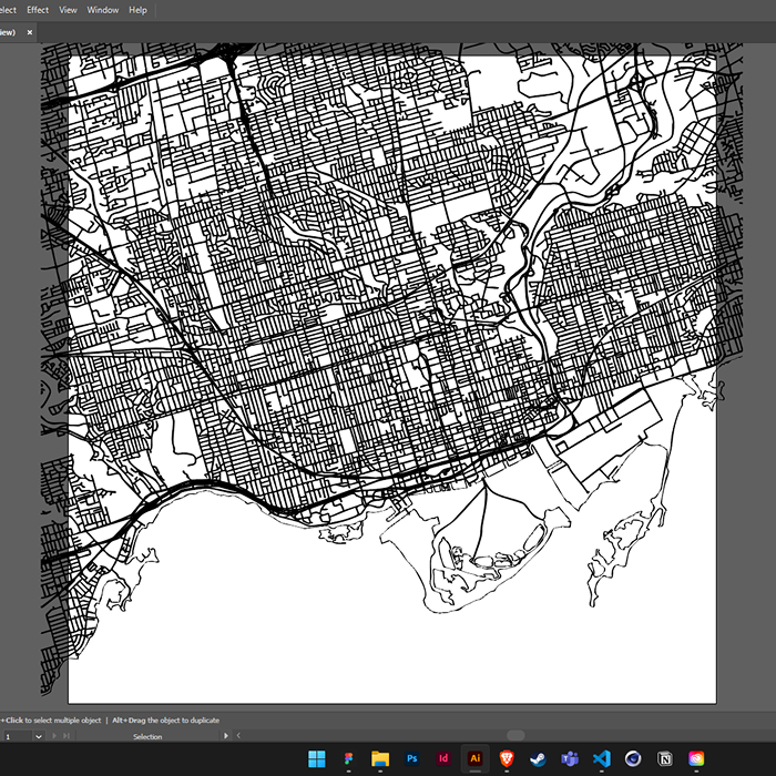 imported the roads in Toronto to convert into vector files